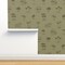 Cute Green Mushrooms Forest Olive Woodland Boys Botanical Cottagecore Nature Custom Pre-pasted Wallpaper by Spoonflower Pre-Pasted Wallpaper 2FT Wide